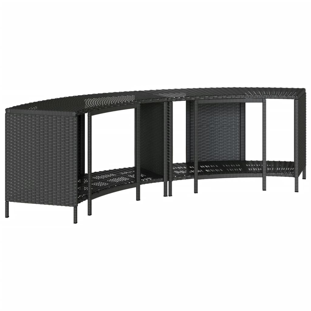 vidaXL Étagères de rangement pour spa 2 pcs noir résine tressée - 5