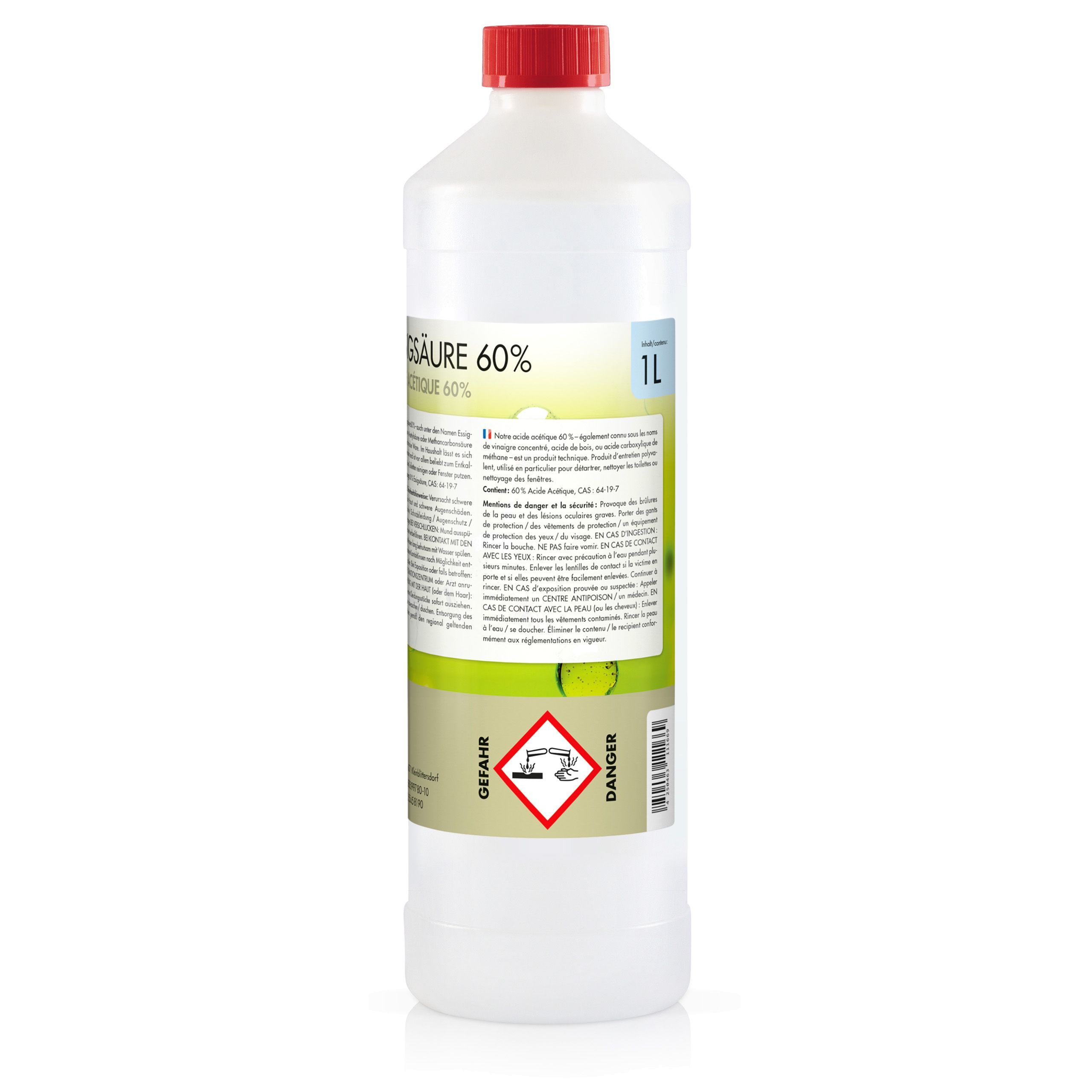 6 x Acide Acétique 60% Höfer Chemie® en bouteille de 1 L - 5