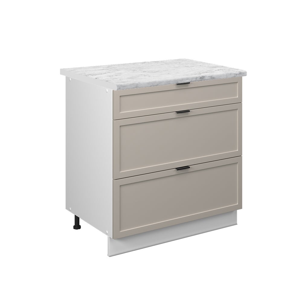 Vicco Szafka dolna do kuchni Fame-Line, GreyBeige, 80 cm z 3 szufladami, BP Marmur