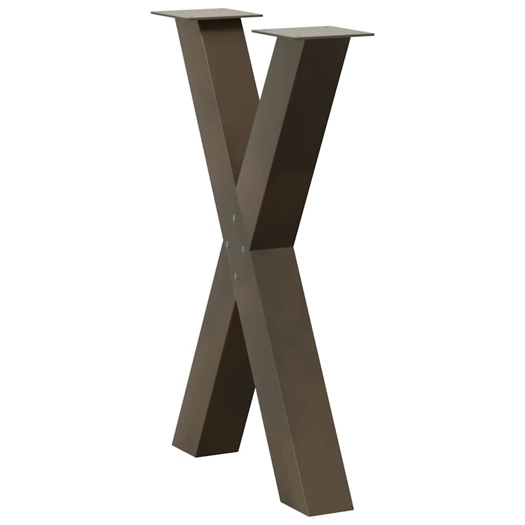 Maison Exclusive - Pieds de table à manger en forme de X, 2 pièces, acier l, 50 x (72-73) cm - 4