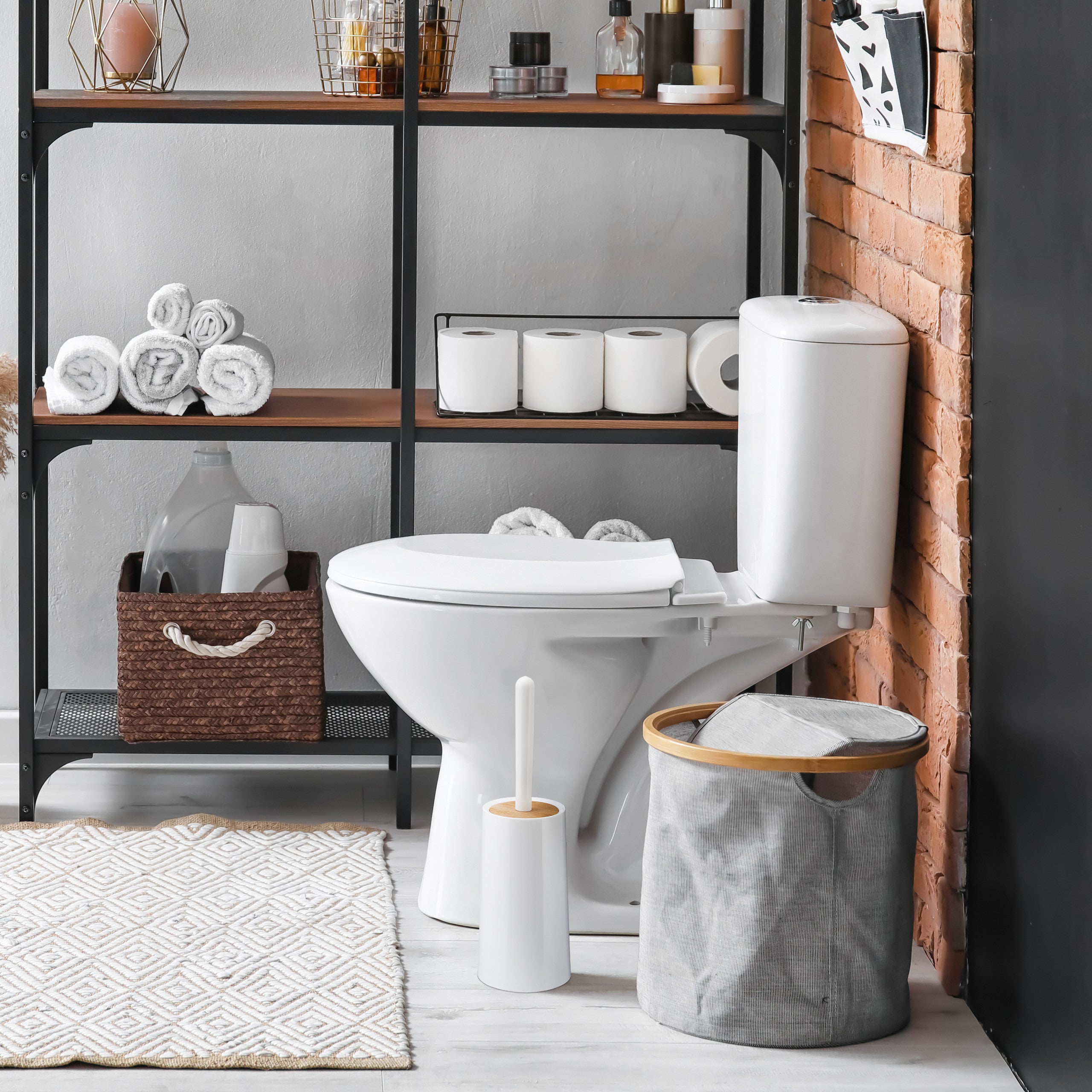 Relaxdays Set di Scopino e Portascopino in Plastica, per