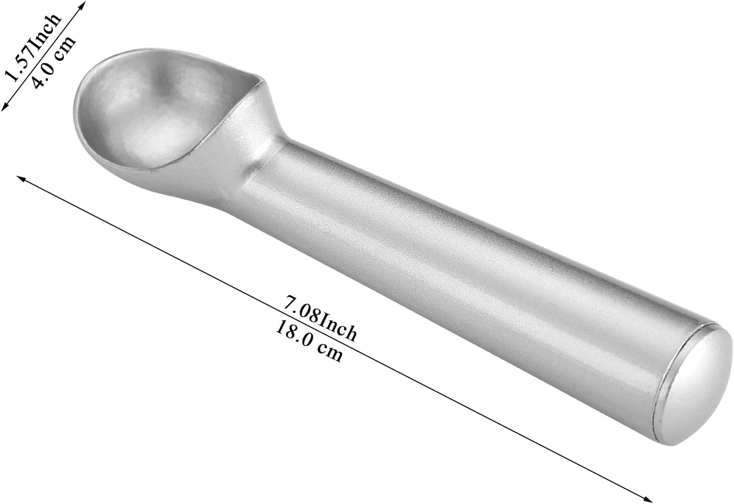 Łyżka do lodów z wygodnym uchwytem i łatwym wyjmowaniem, profesjonalna metalowa łyżka, nadaje się do mycia w zmywarce (srebrna) - 2