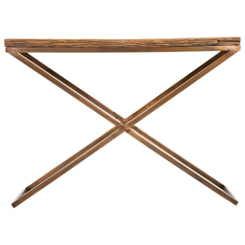 Console en bois et métal marron 112x37x82h - 8