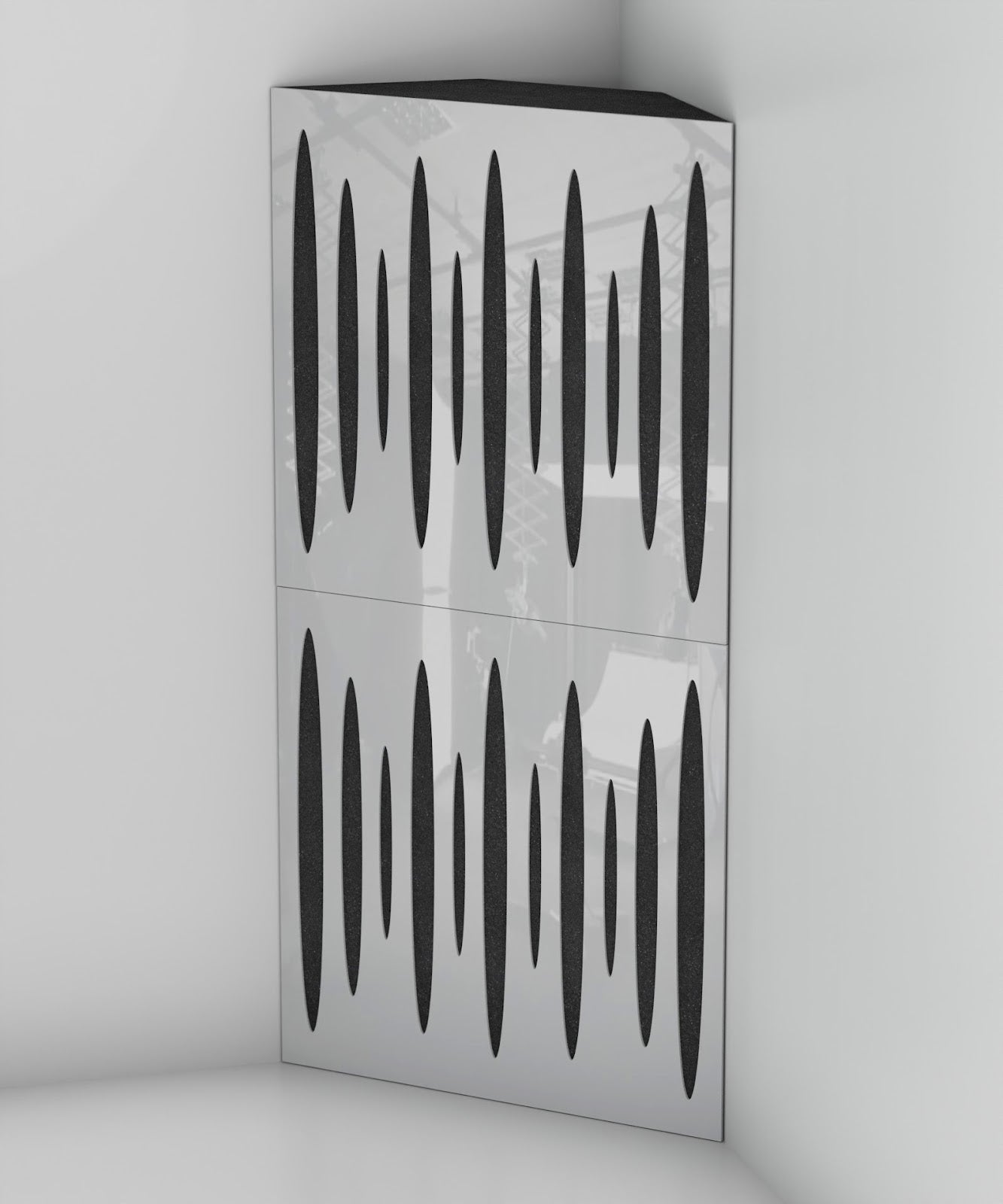 Lot de 2 Pièges à basses PULSE acoustiques insonorisants 50x50x15 cm -Plastique perforé et mousse acoustique -Blanc brilliant - 4