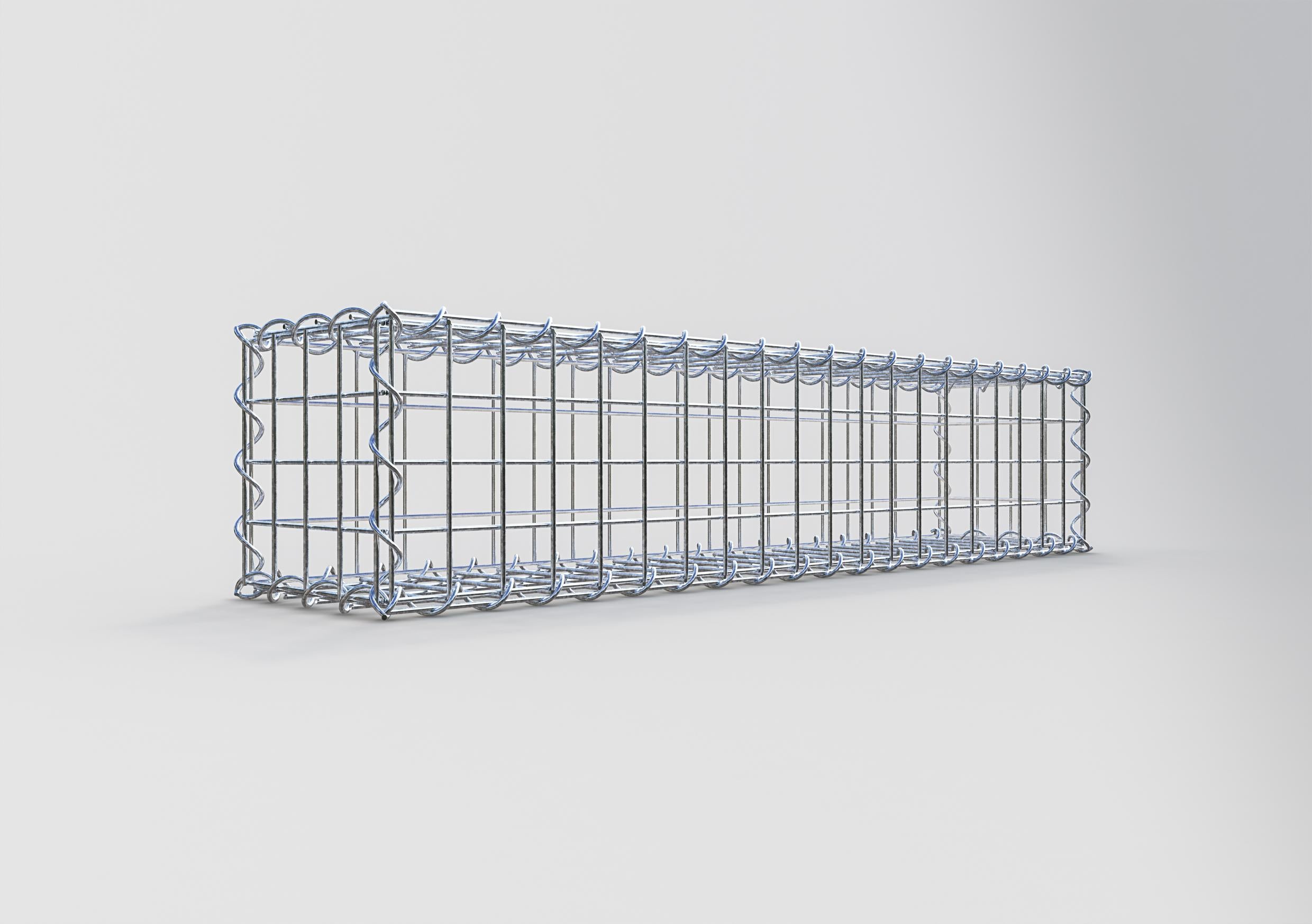 Gavión de acero galvanizado 100x20x20cm (LxAxP), malla 5 x 5cm, Espiral, jaula metálica para muro o jardín - 6