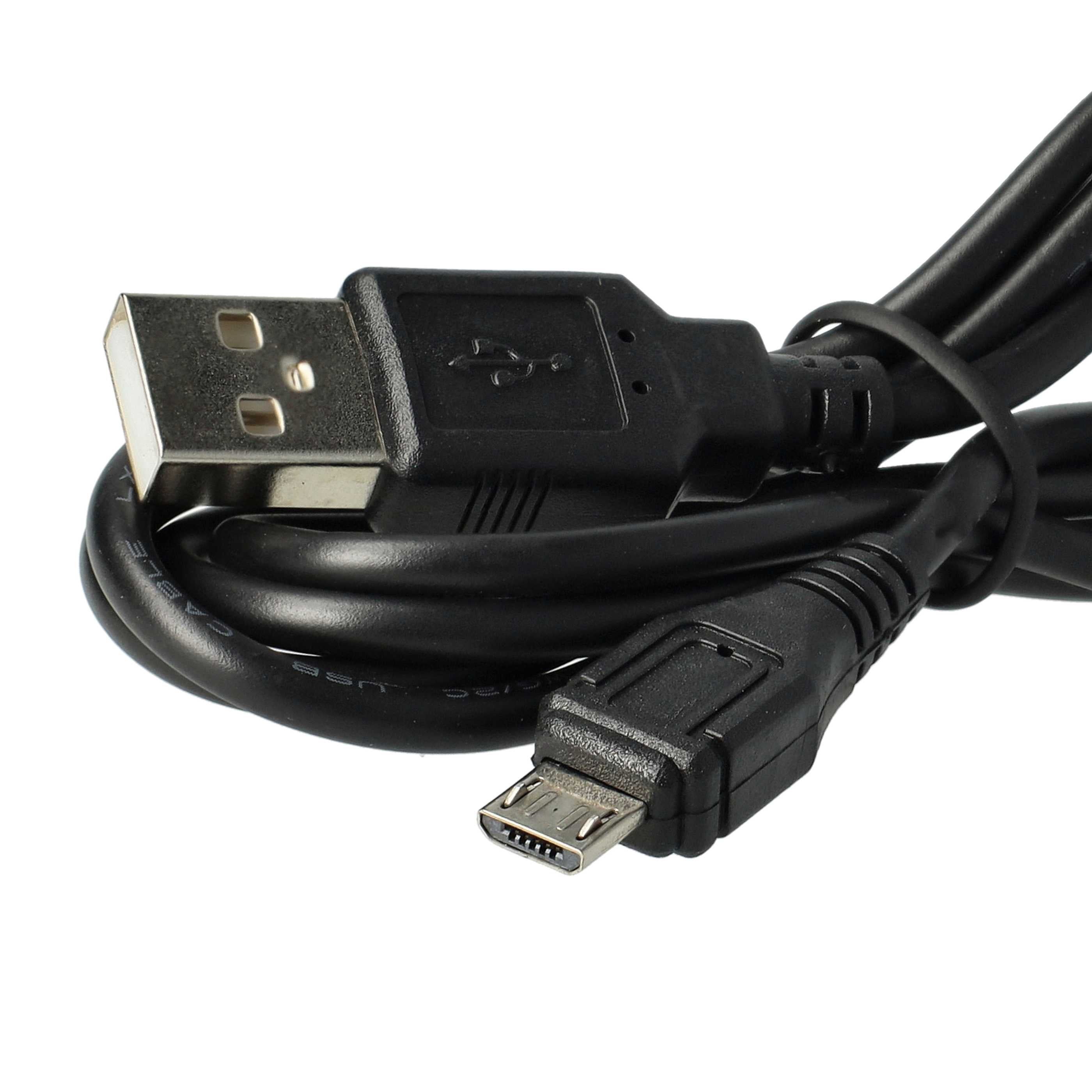 vhbw Câble USB/Micro USB, 1 m, noir, compatible avec Panasonic HC-V380, HC-V510, HC-V520, HC-V550, HC-V720 - 5