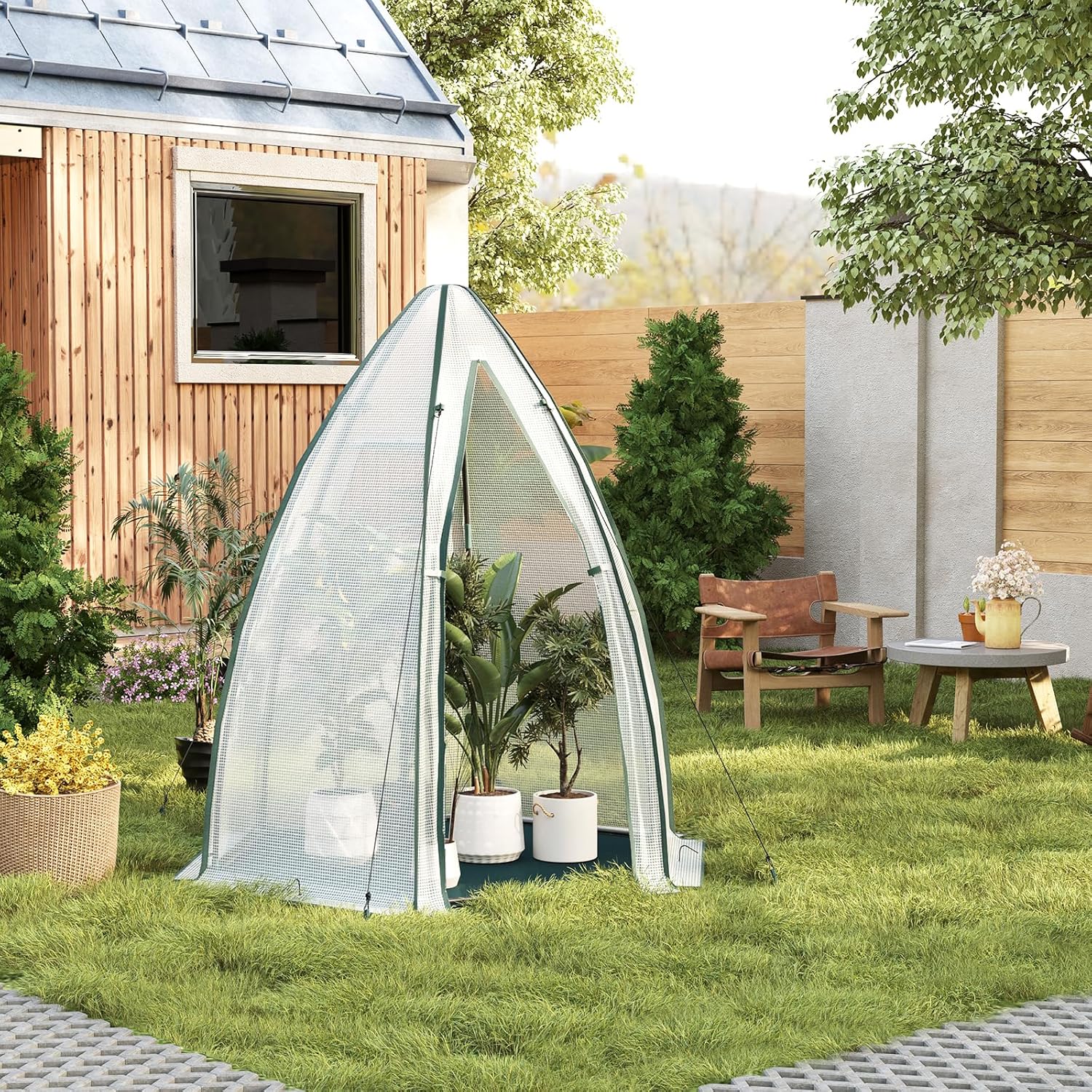 Serre De Balcon Relaxdays 3 Étagères - Mini Serre Jardin 80x48x24,5cm - Idéale Plantes Et Herbes Aromatiques