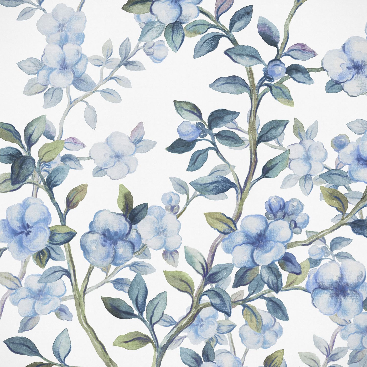 Papier peint panoramique fleurs vintage bleu - 250 x 250 cm - Komar ...