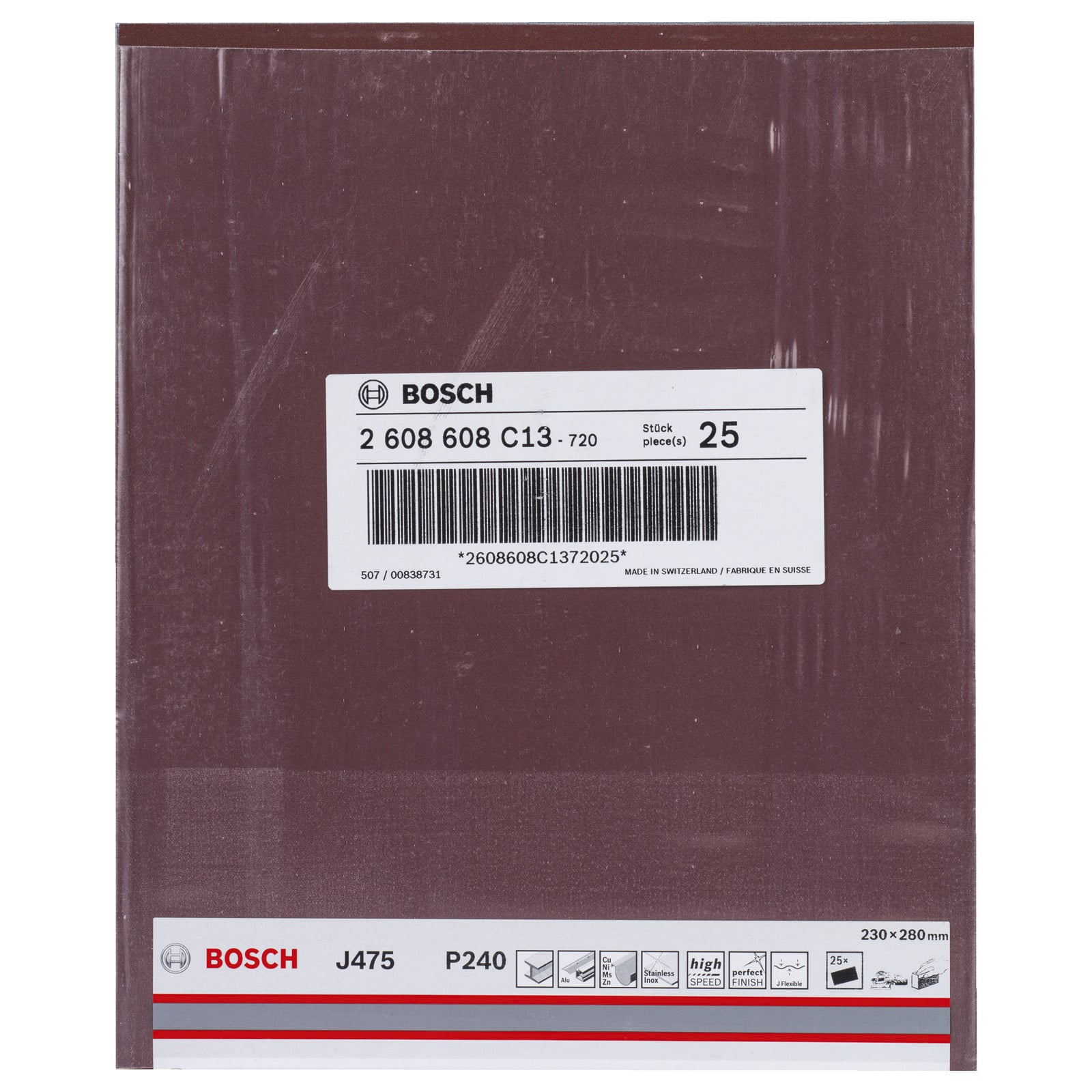 Bosch 25x papier ścierny J475 arkusz ścierny z tkaniny 230 x 280 mm 240 - 2608608C13 - 5