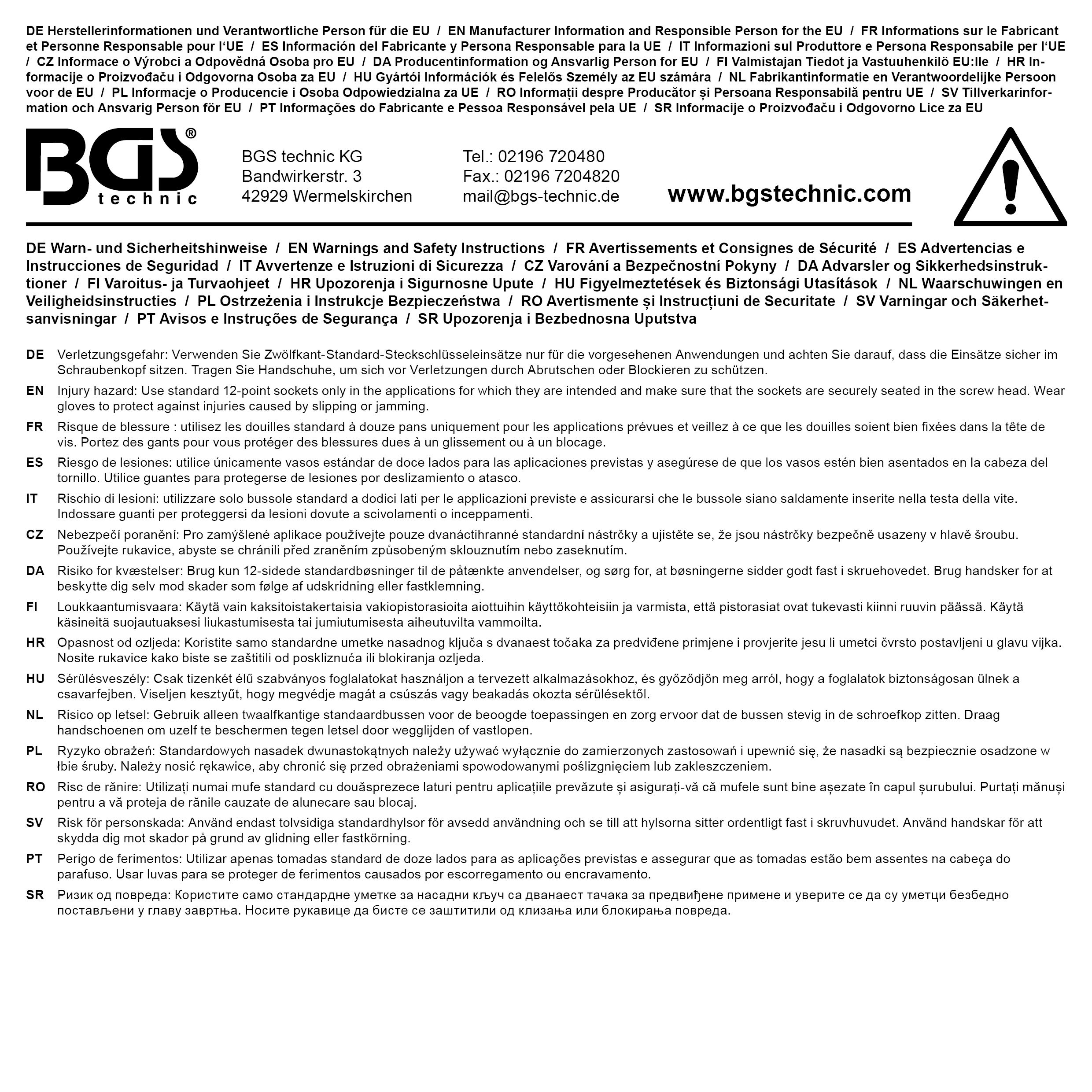 Douille pour clé, douze pans | 20 mm (3/4