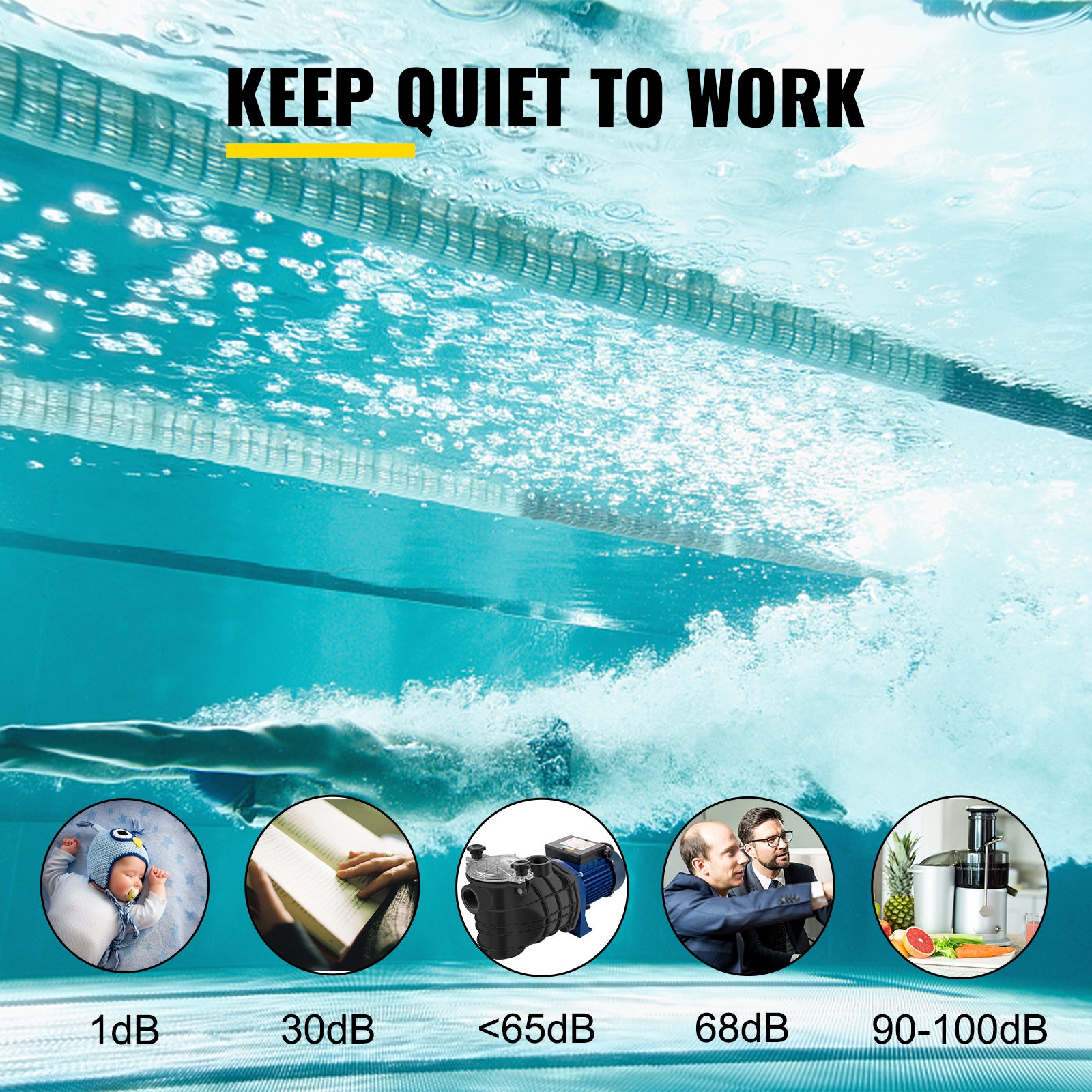 Pompe de Filtration Piscine SucceBuy 15000 L/h, Pompe Circulation Eau 1 HP 750W, Corps Plastique & Métal, Panier Filtre Amovible - 8