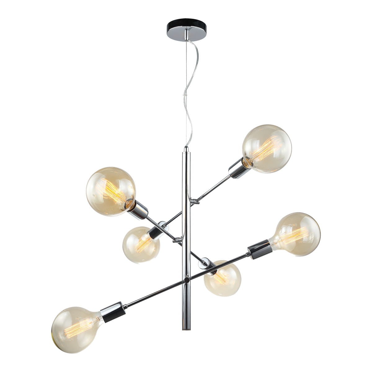 Lampa wisząca Madalyn chromowana 6 x E27 x 40W wym:130x51x51cm Italux