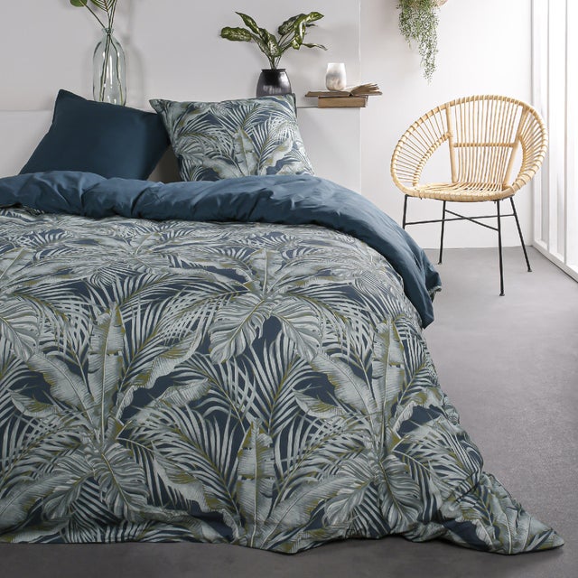 Parure de lit coton 2 personnes imprimé jungle SUNSHINE