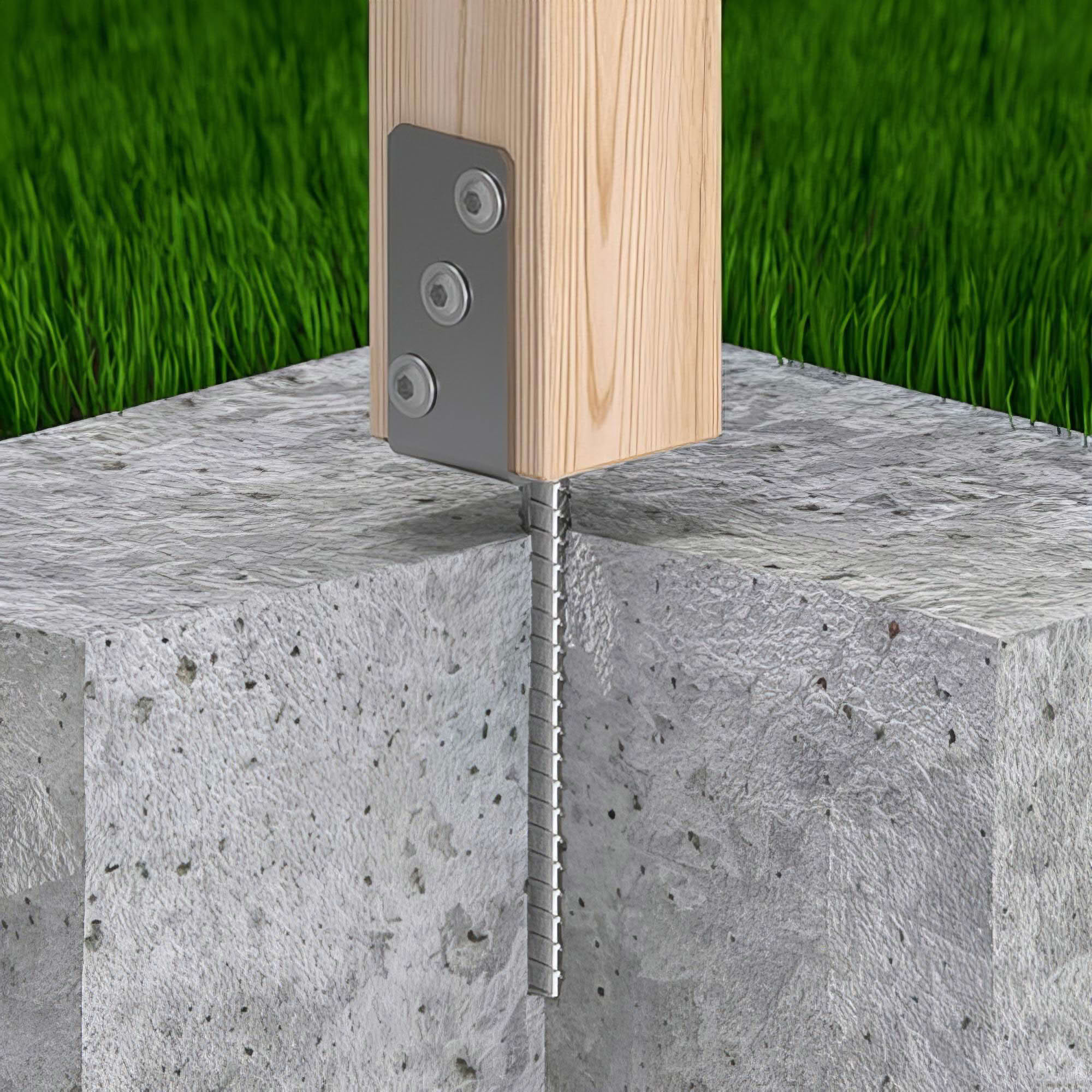 Pied de poteau lourd en U zingué à ancrer - 101 x 120 x 4 mm - 4