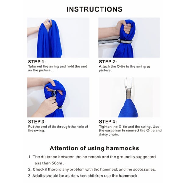 Hamac gris 280x150cm, chaise suspendue pour entraînement sensoriel, balançoire intérieure et extérieure, hamac de yoga aérien pour adultes - 4