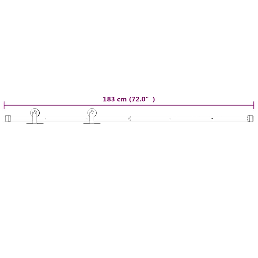 vidaXL Kit de quincaillerie de porte coulissante 183 cm Acier Blanc - 7