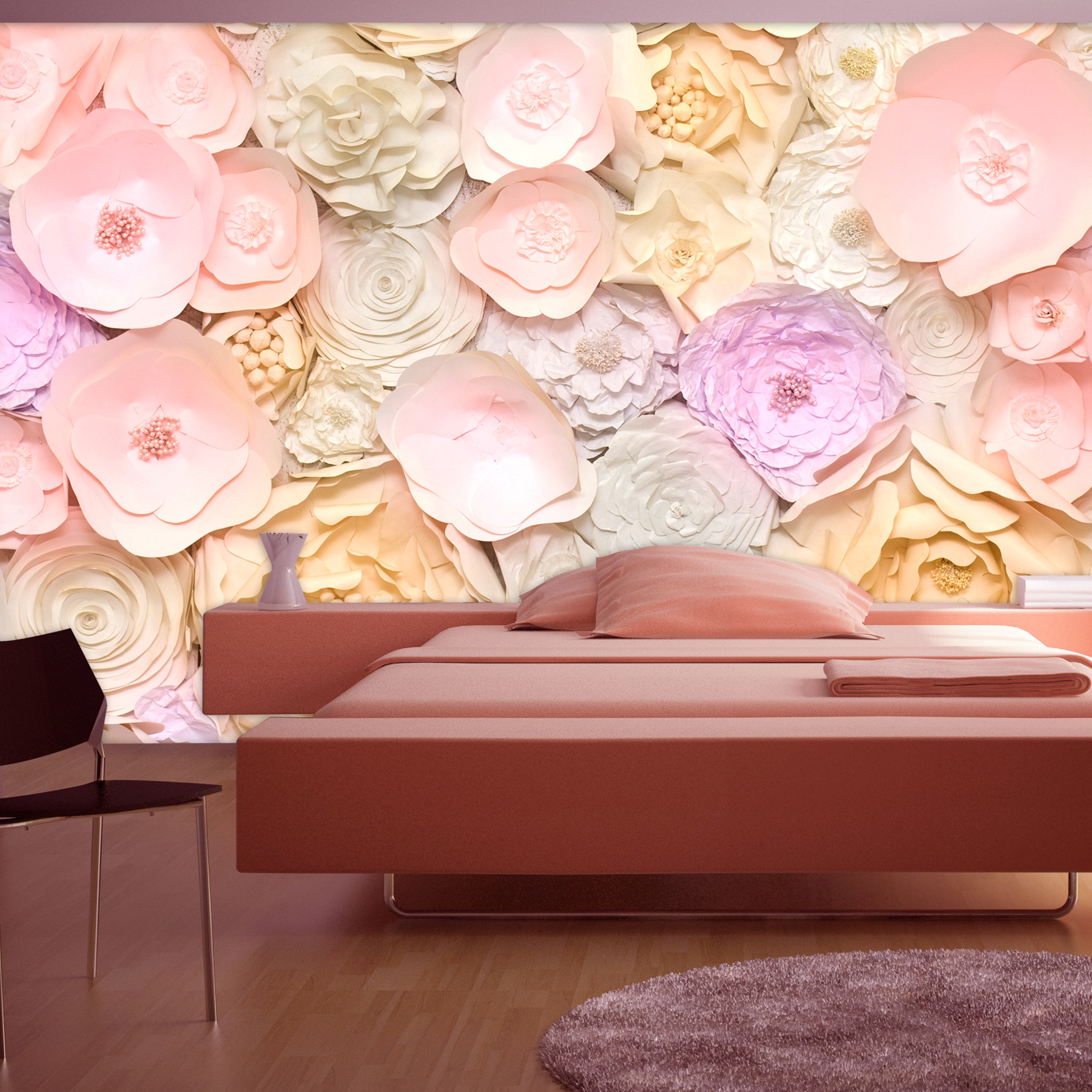 Papier Peint - Stone Flowers 192x260cm - Intissé main image 0