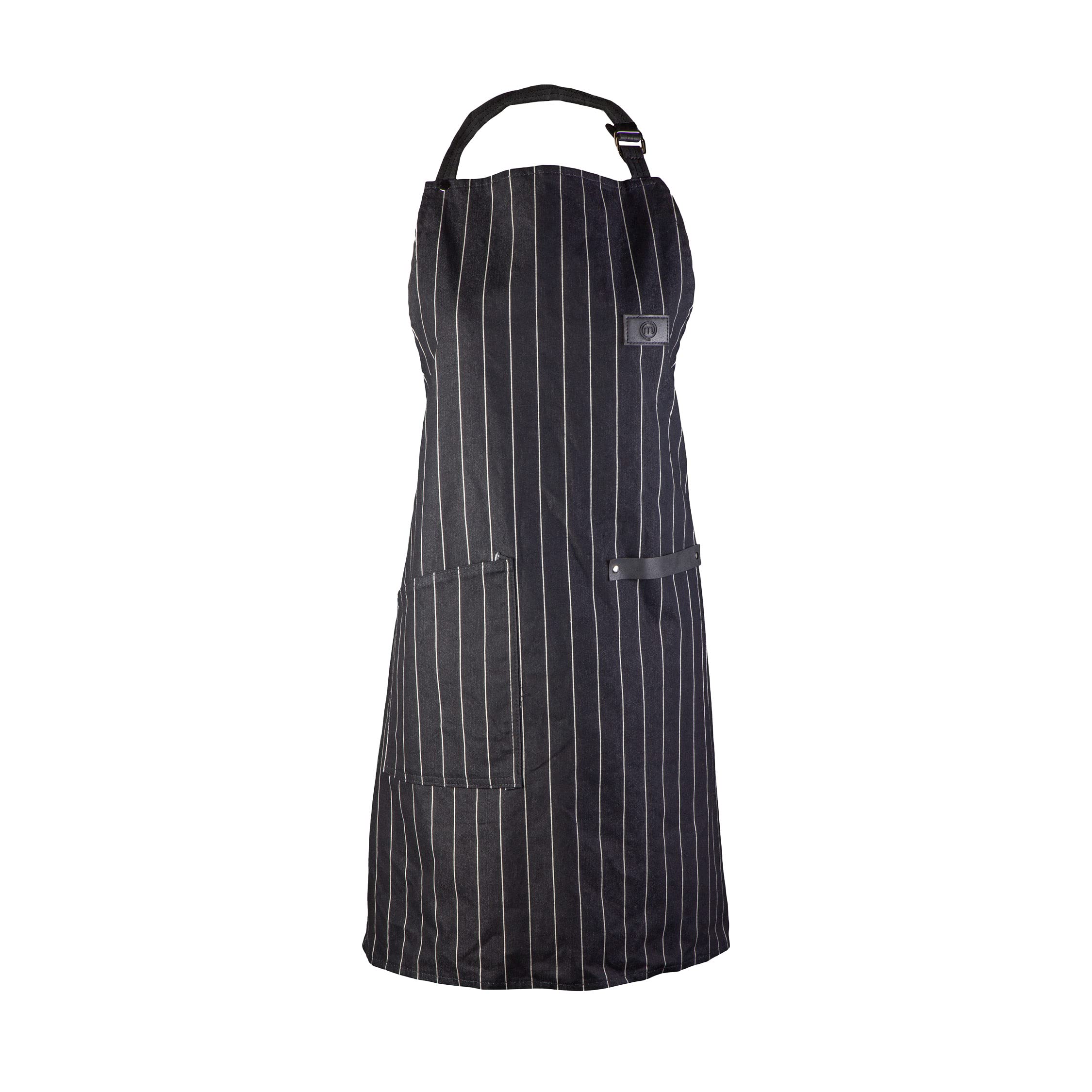Grembiule Da Cucina MasterChef Ufficiale - Nero E Bianco, 100% Cotone, Regolabile Con Tasche - Foto 3