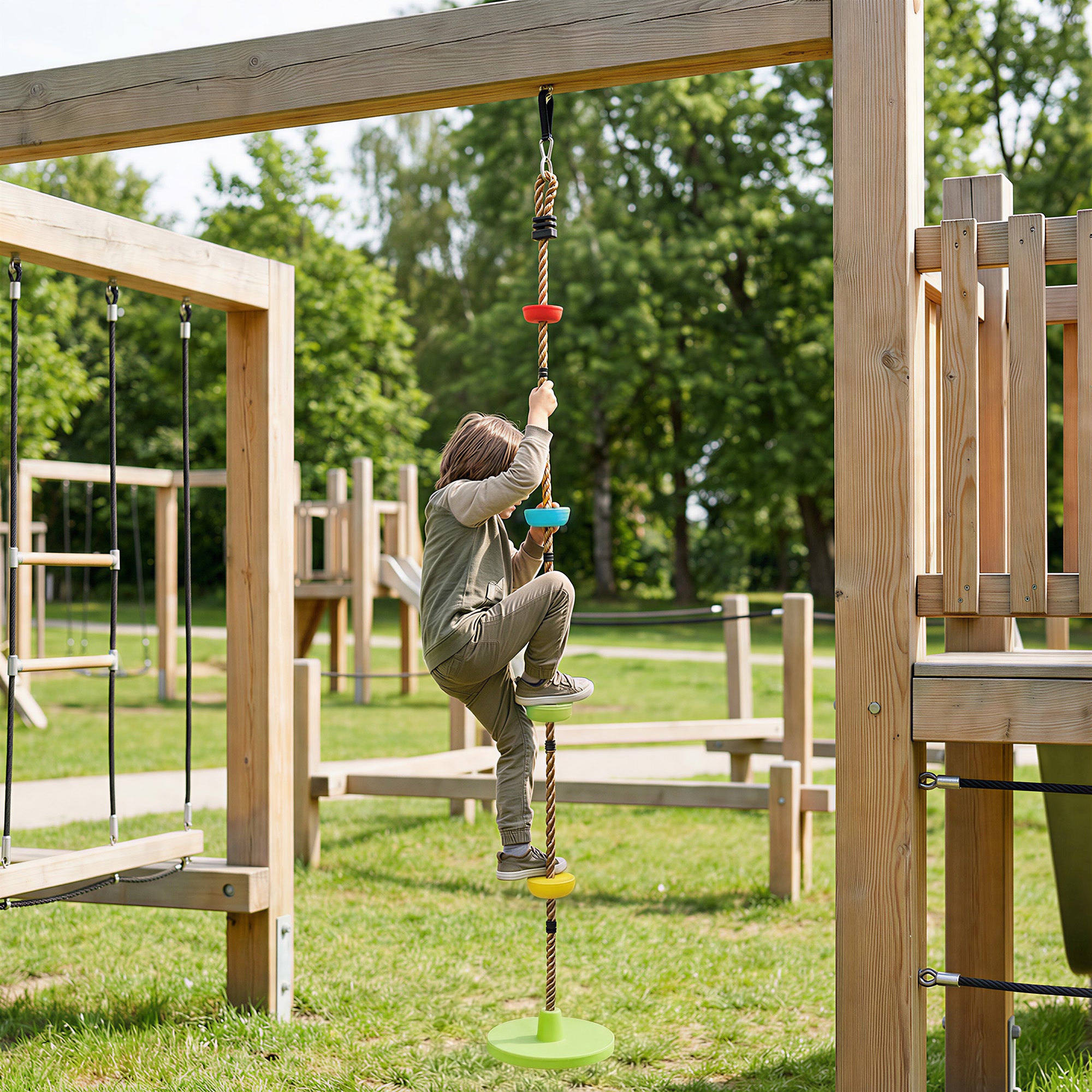 Balançoire en corde d'escalade pour enfants HDPE AIYAPLAY - 2