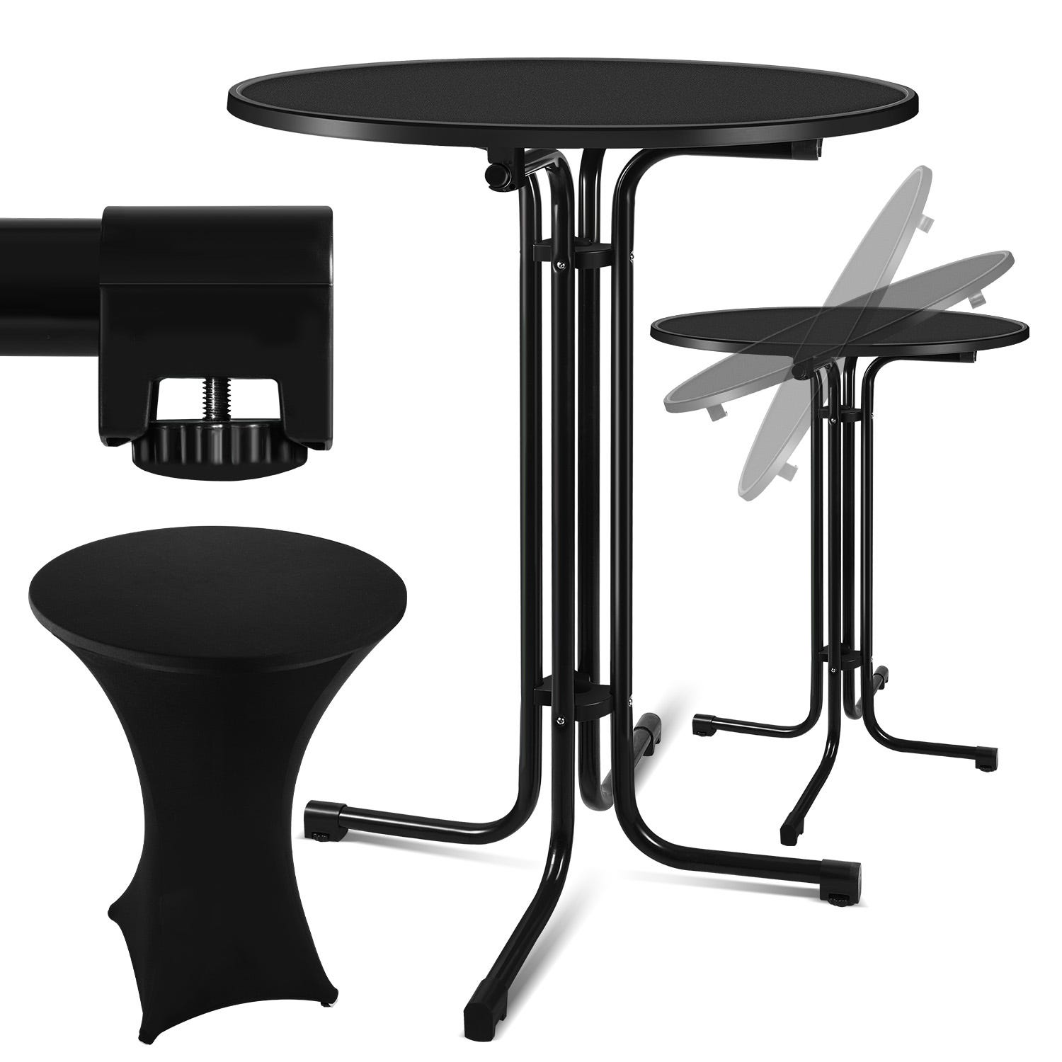 Table Ronde Bar Table ronde d'extérieur Ø80 pour bars et pubs avec structure en métal ...