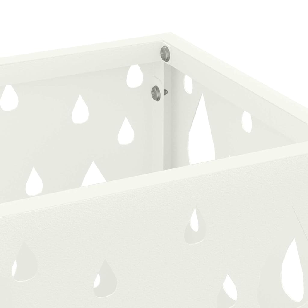Porte-parapluie blanc 15,5 x 15,5 x 49 cm acier - 5