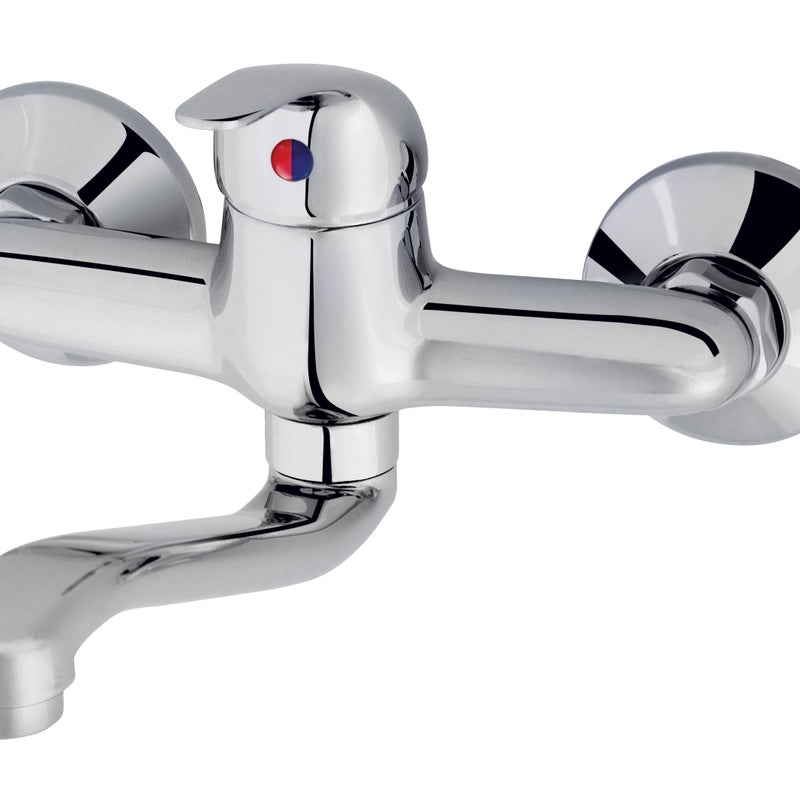 Bateria kuchenna jednouchwytowa ścienna pozioma MARCO MAMMOLITI Sole stal błyszcząca