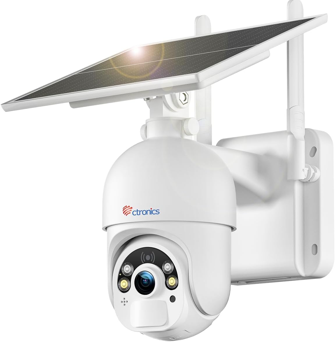 Ctronics Kamera Monitoringu Zewnętrznego 5MP, Panel Słoneczny 6W, Alarm Dźwiękowy i Świetlny, Zdalne Sterowanie PC/Telefon, Wykrywanie Ludzi