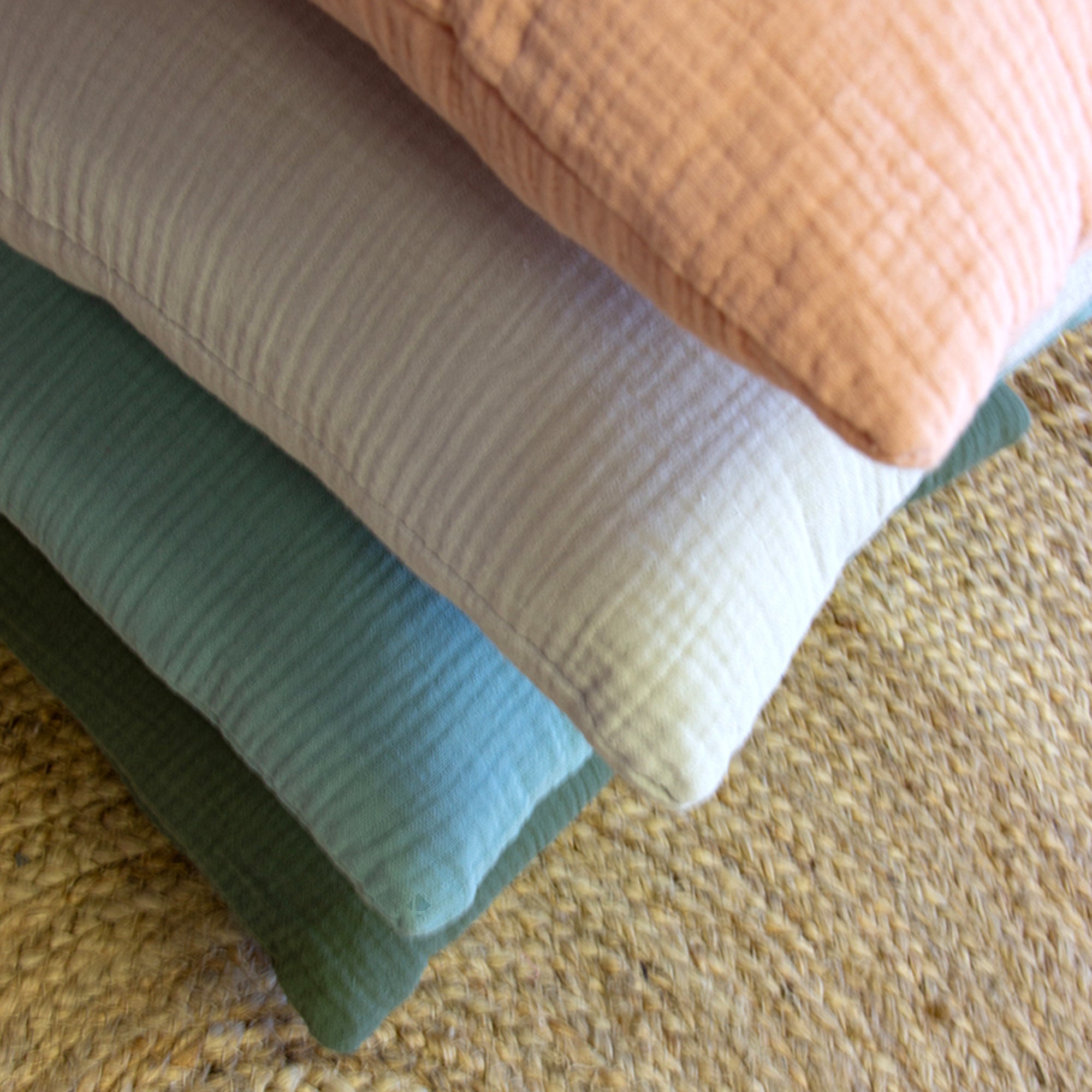 Coussin 30x50 cm double gaze de coton GAZE & SHERPA beige galet - 3