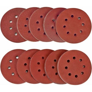 Lot De 50 Disques 125 Mm Sans Trou Grain 40 Pour Ponceuse