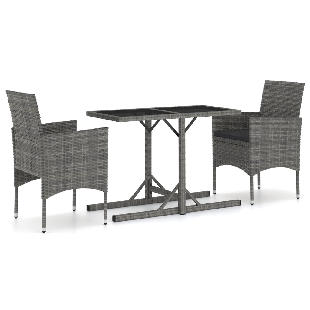 Maison Exclusive - Set Mobili da Pranzo per Giardino 3 pz Grigio - 2
