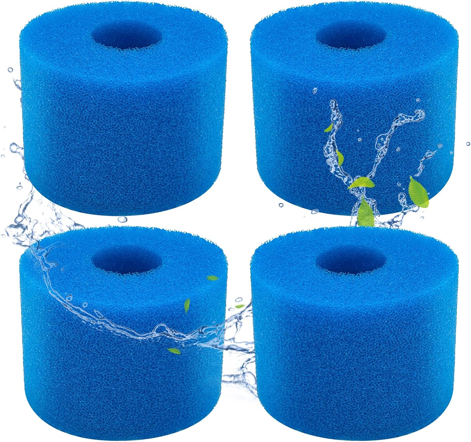 Zestaw 4 filtrów piankowych do basenu Intex typu S1 - filtr piankowy do spa, basenu - wielokrotnego użytku i zmywalny
