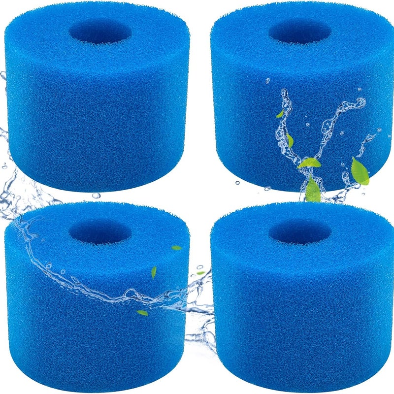 Zestaw 4 filtrów piankowych do basenu Intex typu S1 - filtr piankowy do spa, basenu - wielokrotnego użytku i zmywalny