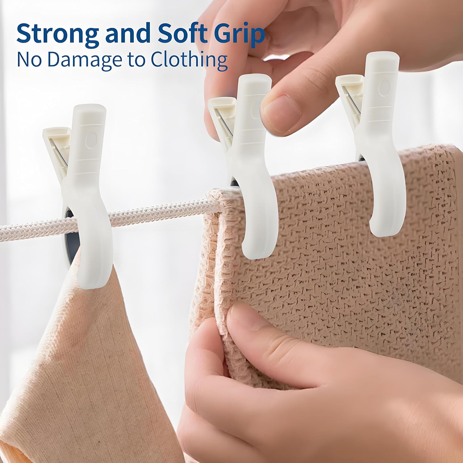 8 grandes pinces à linge, pinces à serviettes, pinces à linge à forte adhérence pour transats, buanderies, plages, piscines, jardins - 8