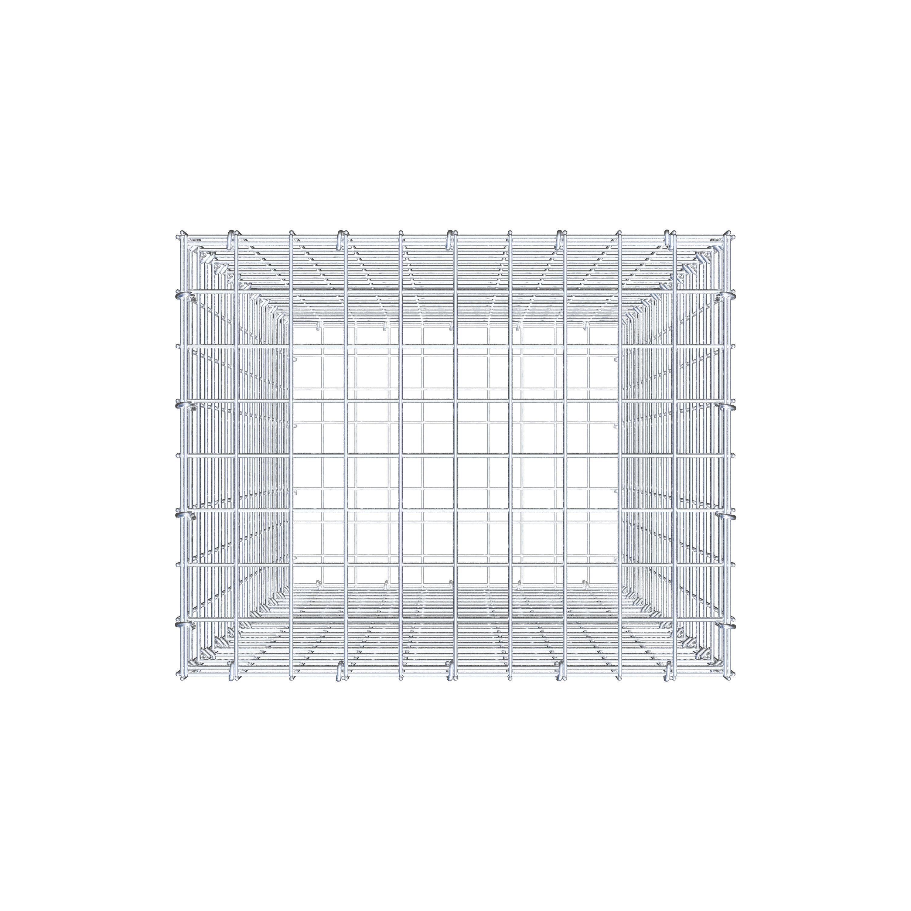 Gavión de acero galvanizado 100x50x40cm (LxAxP), malla 5 x 5cm, Anillo en C, jaula metálica para muro o jardín - 5