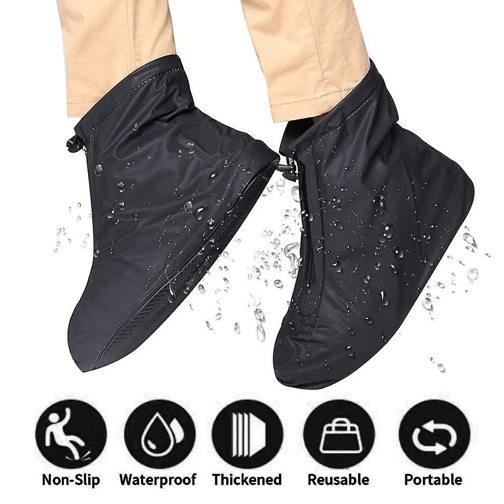 Couvre-chaussures de pluie, couvre-chaussures, couvre-bottes antidérapants, galoches imperméables réutilisables - 4