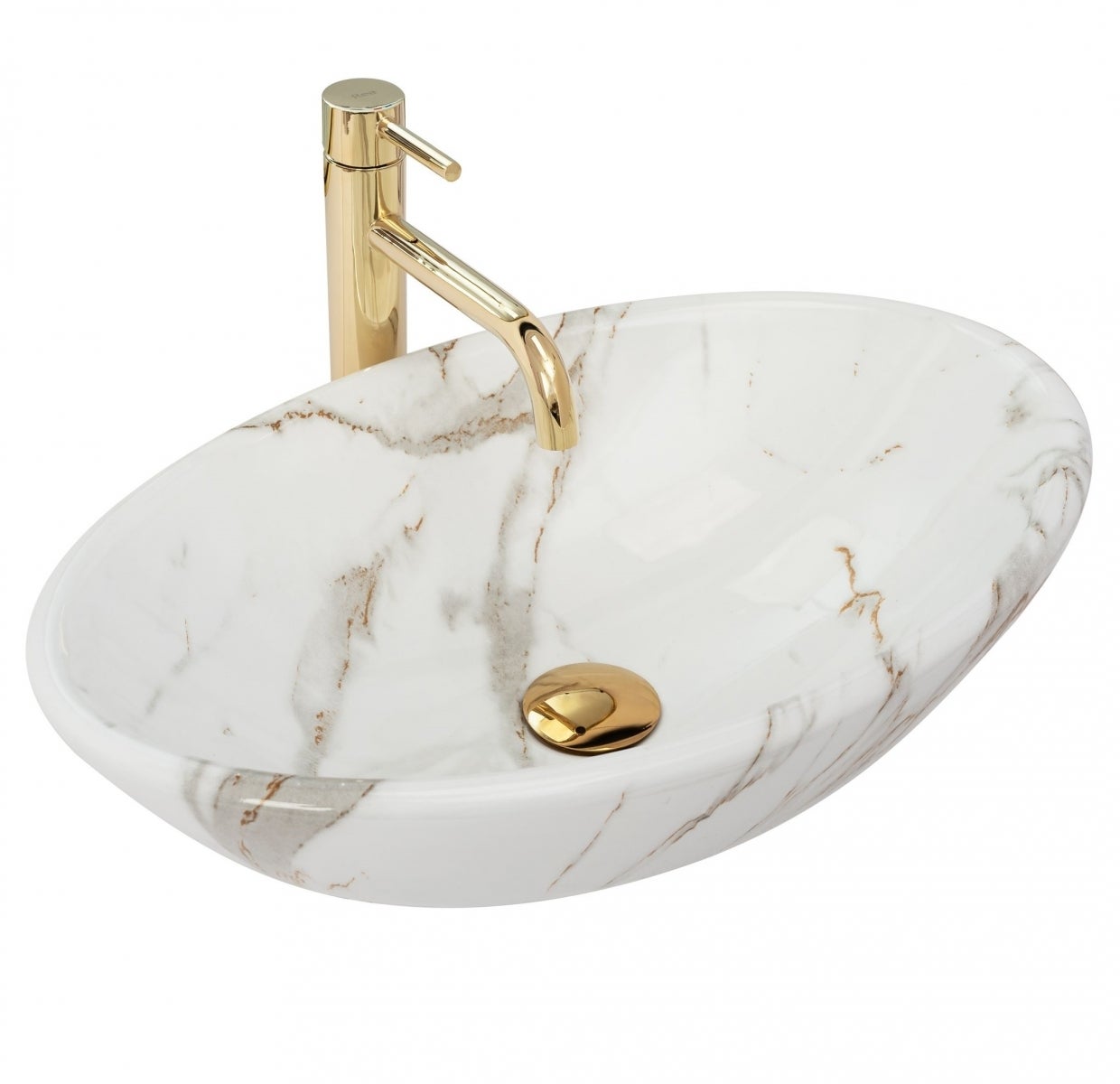 Umywalka Nablatowa Rea Pamela Shiny Aiax Biały 53 X 33