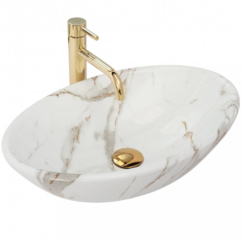 Umywalka Nablatowa Rea Pamela Shiny Aiax Biały 53 X 33