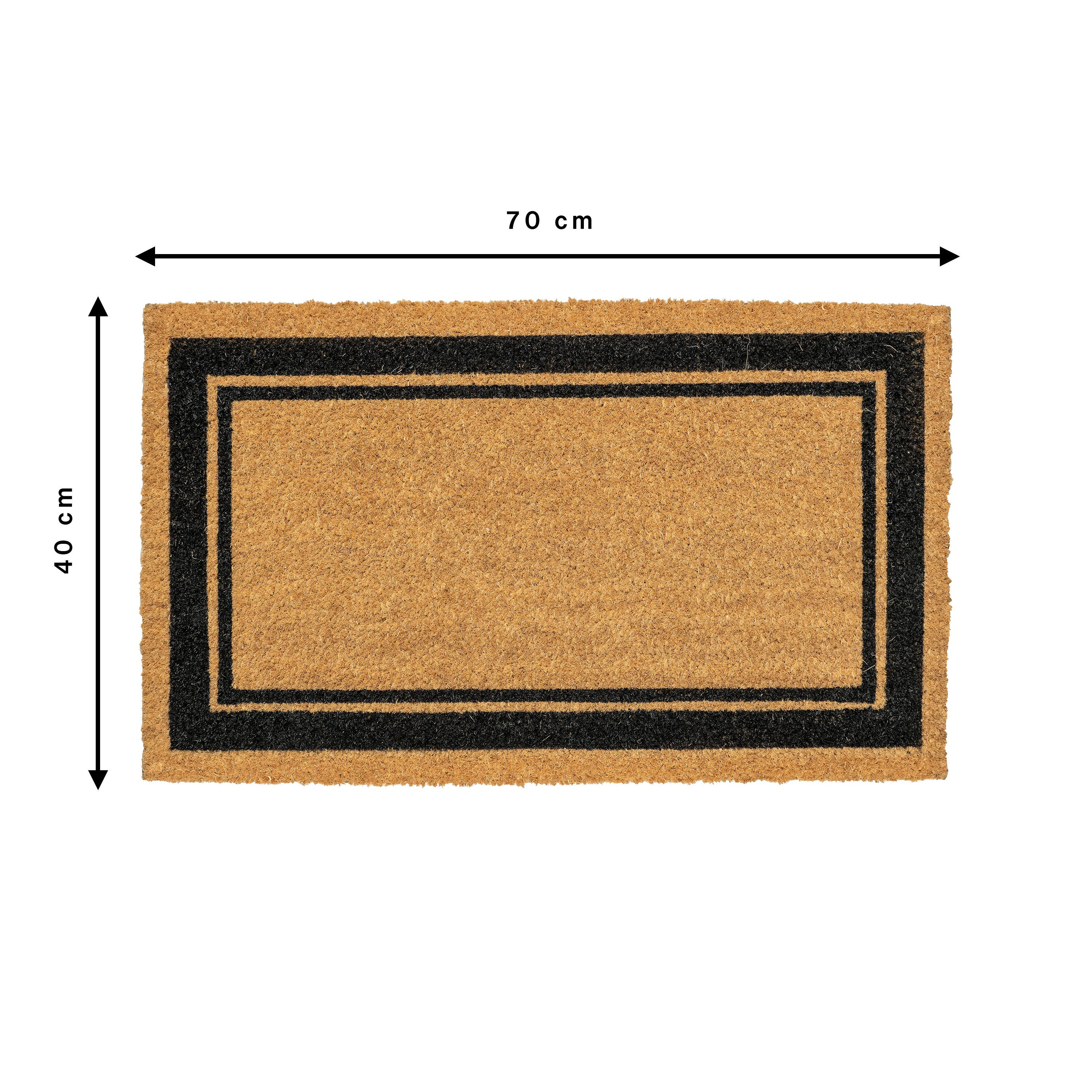 INSPIRE - Paillasson intérieur et extérieur DAMIEN - l.40 x L.70 cm - Antidérapant - Coir - PVC - Beige et noir - 4