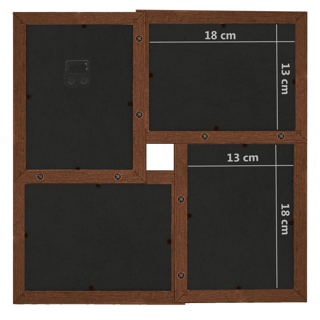 Collage de cadres photo de photo 24x(13x18 cm) Marron foncé MDF - 8