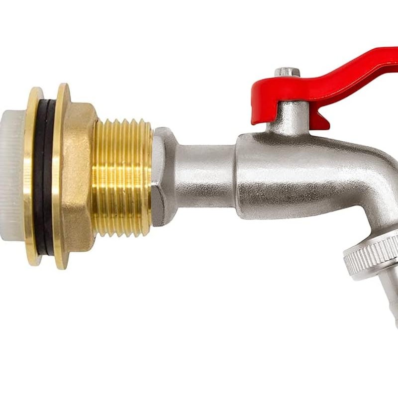 Zestaw przyłączeniowy beczki na deszczówkę + kran + filtr wylotowy kulowy 14719, 1/2", mosiądz