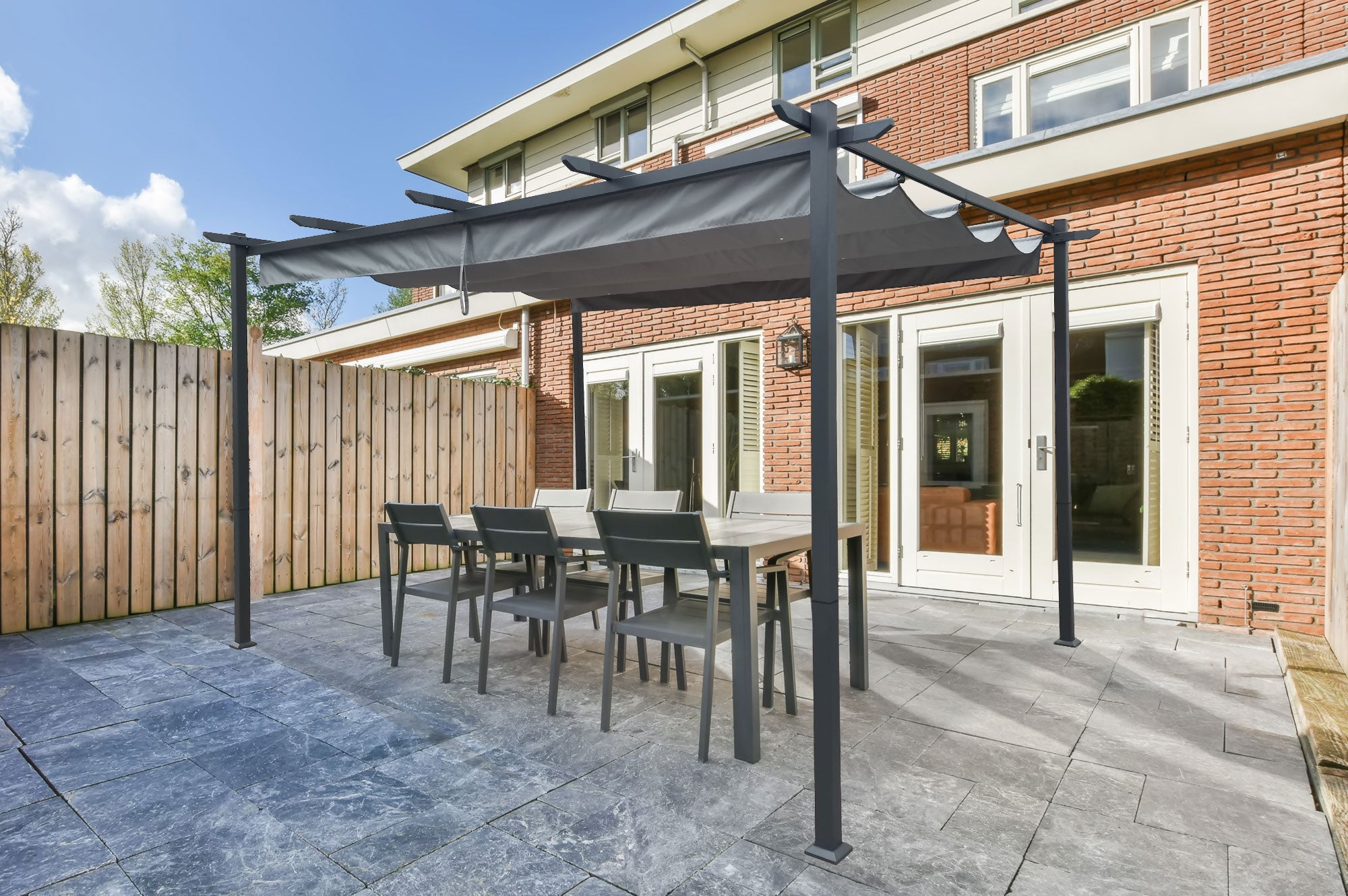 Tonnelle autoportée MIRA 4x3 m Gris clair | Leroy Merlin