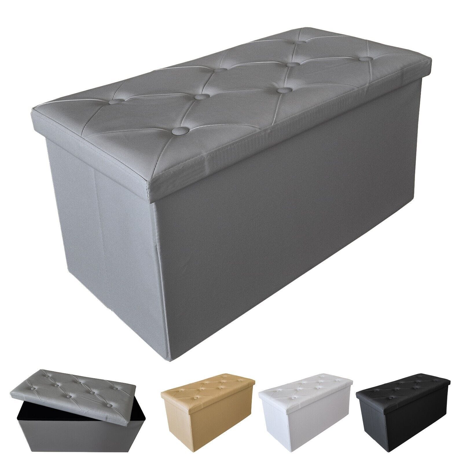 Pouf per interni in ecopelle Cassapanca Contenitore Pouf