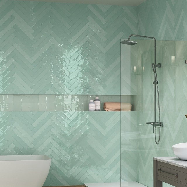 Carrelage Effet Zellige 6,5x39,6cm Fado Acqua