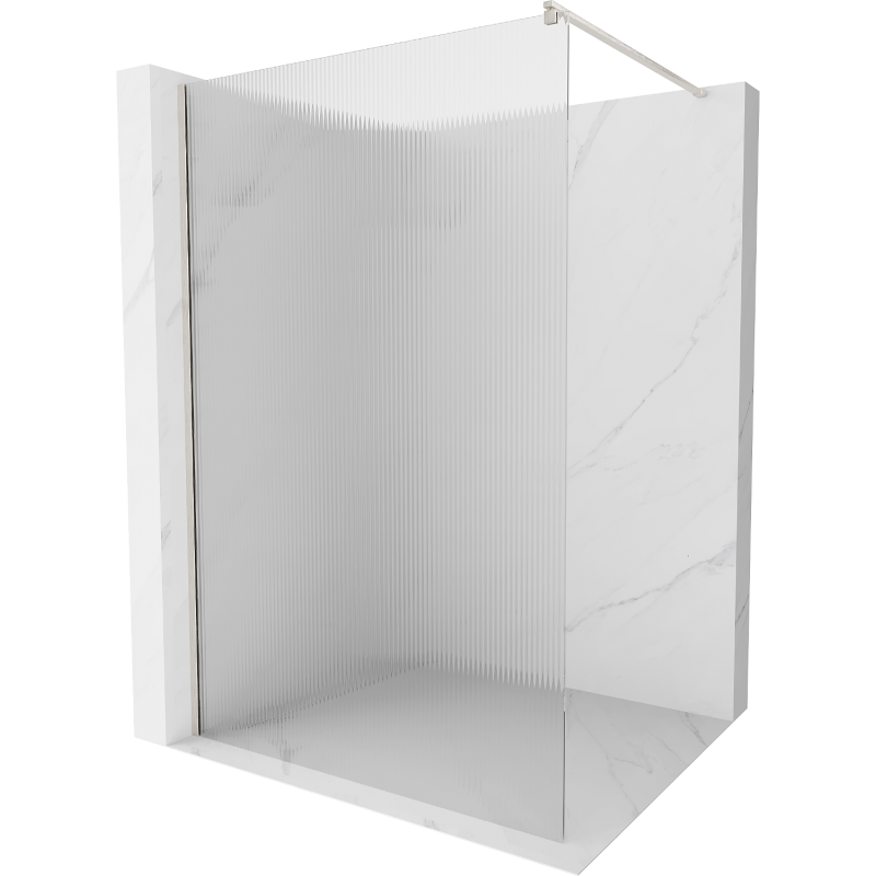 Mexen Kioto ścianka prysznicowa Walk-in 90 x 200 cm, prążki 8 mm, nikiel szczotkowany - 800-090-101-97-09