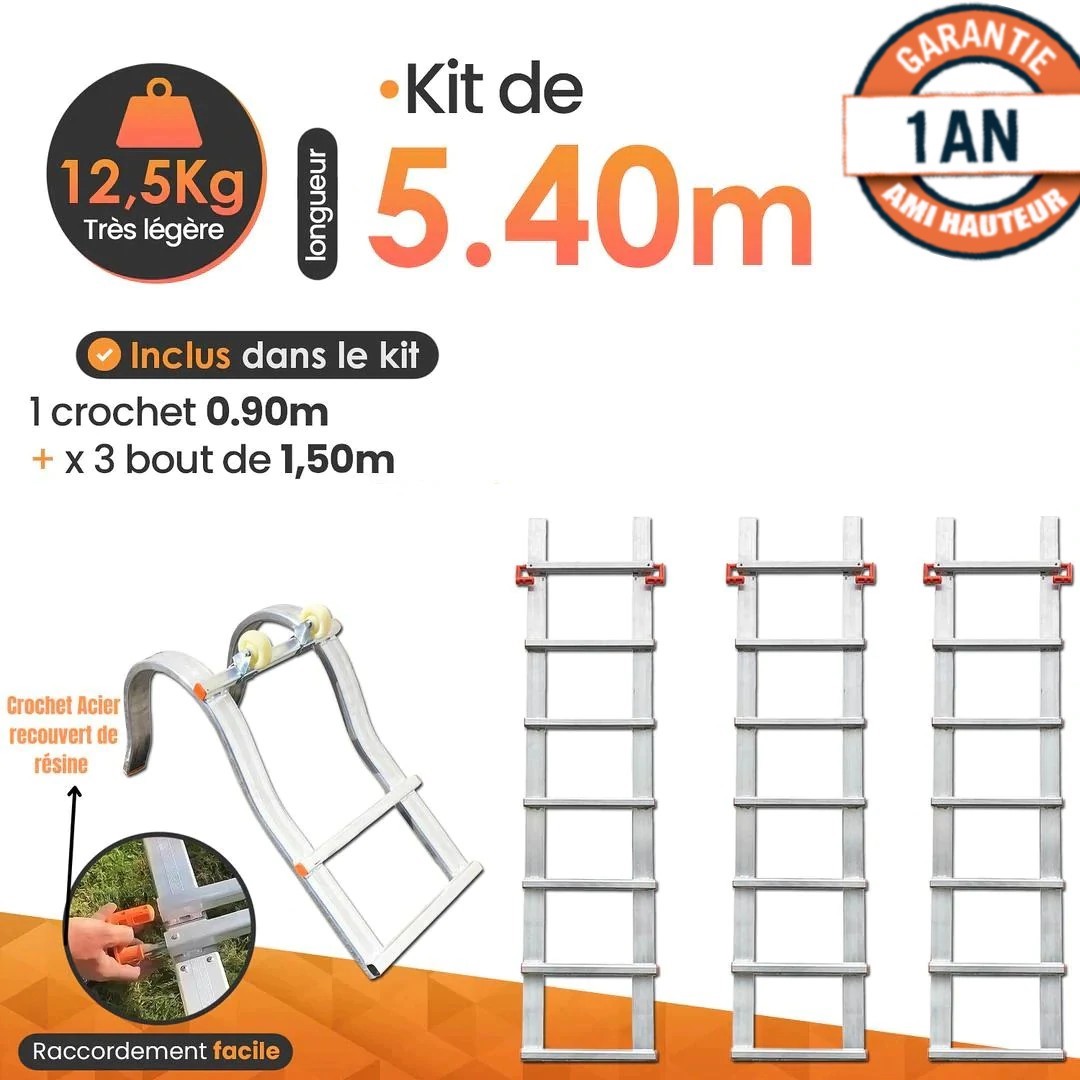 ECHELLE DE TOIT À CROCHET TOUT ALUMINIUM KIT 5,40m (3x1,50m+crochet — free download