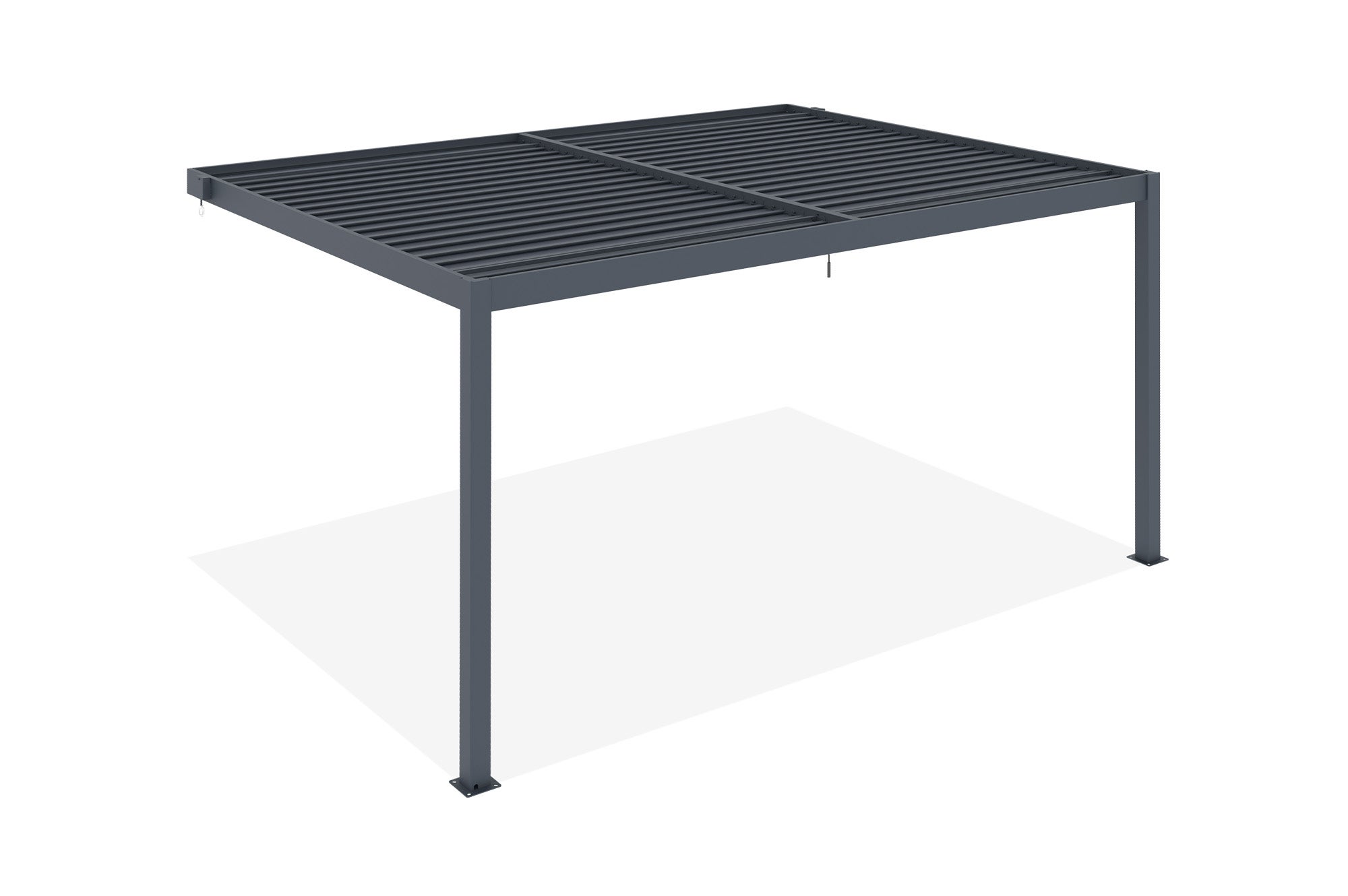 Pérgola bioclimática adosada PIANA de aluminio gris 4x3m - 7