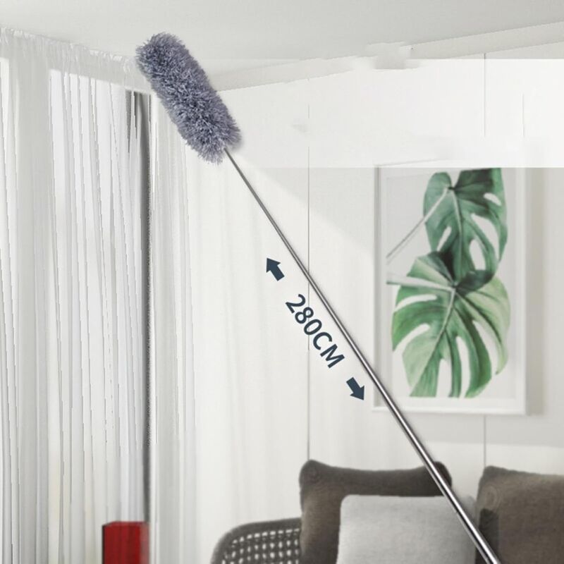 Plumeau Extensible en Microfibre avec Perche télescopique en Acier 110 po et tête Nettoyage Pliable Plumeau Plafond Lavable - 2