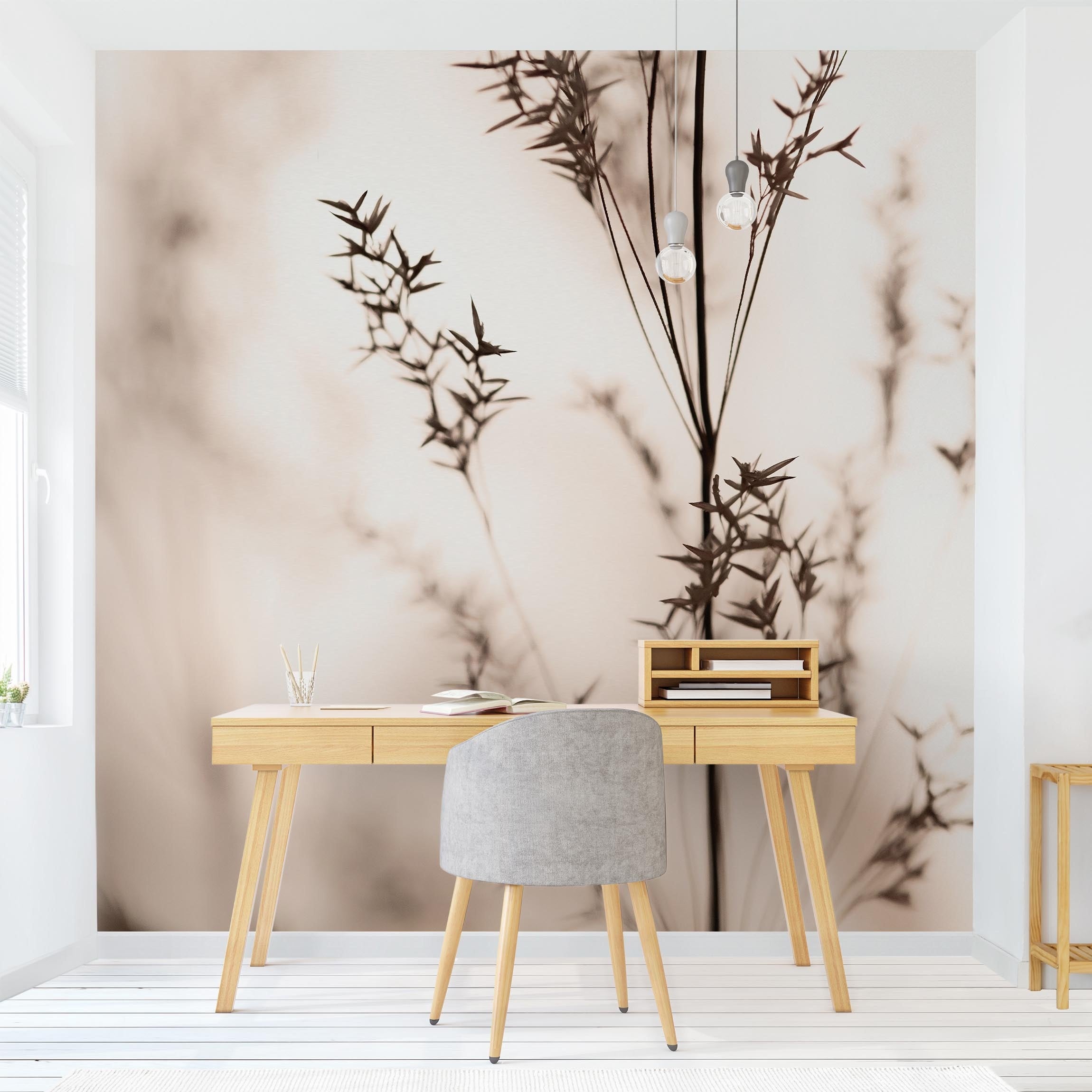 Papel pintado fotomural botánico tropical rústico flores romántico 288 - salón dormitorio cocina pasillo - tnt 240 x 240 cm adhesivo