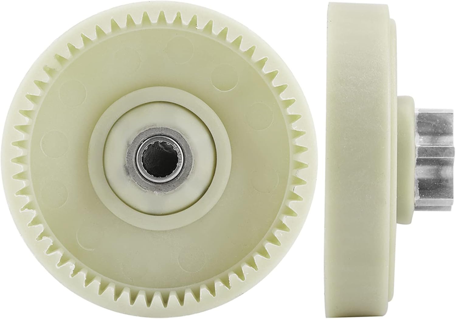 Dwie plastikowe zębatki elektryczne Garosa do pił łańcuchowych, numery części zamiennych 107713 01 i 717 04749, akcesoria do kosiarek