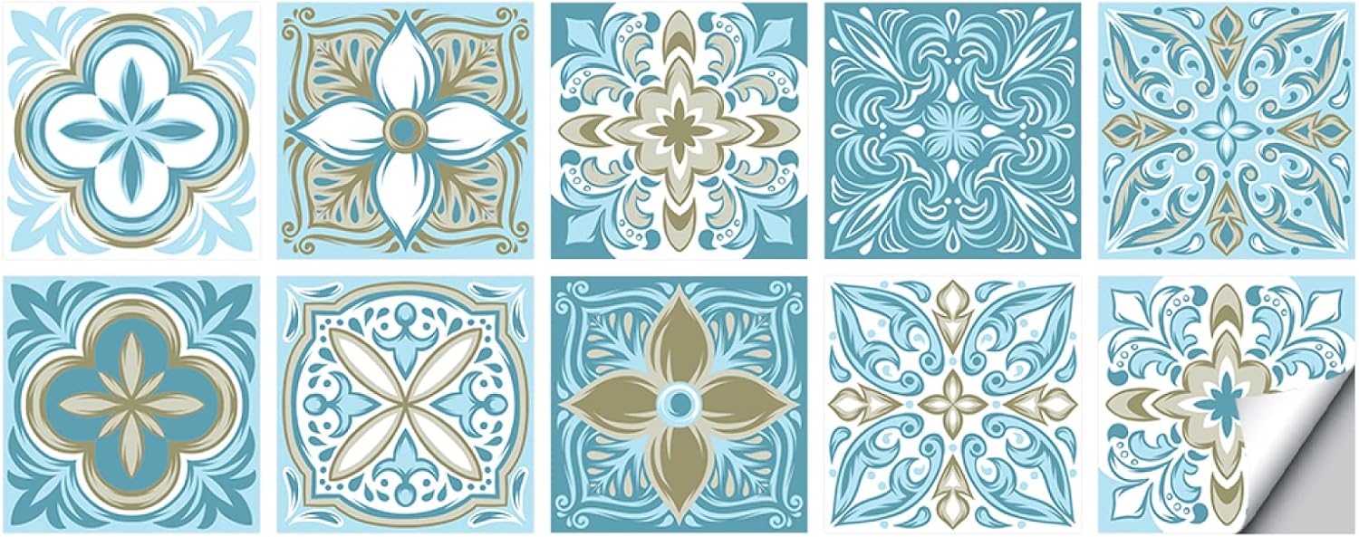 10 sztuk 10x10 cm ceramicznych naklejek ściennych, wodoodporne naklejki dekoracyjne na płytki ścienne do kuchni i łazienki